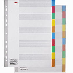 Разделители листов А4 (10 листов 297х225мм) картонные, 10 цветов, HATBER, 4AR_11004(М224816)