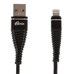 Кабель USB <--> Lightning  1.0м RITMIX RCC-424 пружинка