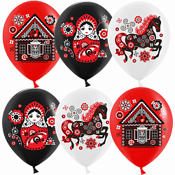 Шар (12''/30 см) Русские мотивы, Ассорти, пастель, 1 ст, 25 шт. УТМ01519262