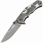 Нож складной DENZEL, многоцелевой, системы Liner-Lock, с накладкой G10 на эргономичной рукоятке// 79209