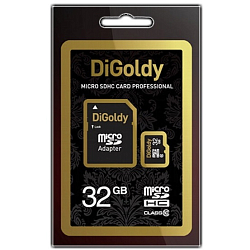 Micro SD 32Gb DiGoldy Class 10 с адаптером SD
