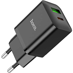 Сетевое ЗУ 1USB/1Type-C 3A HOCO N28 Founder, черный