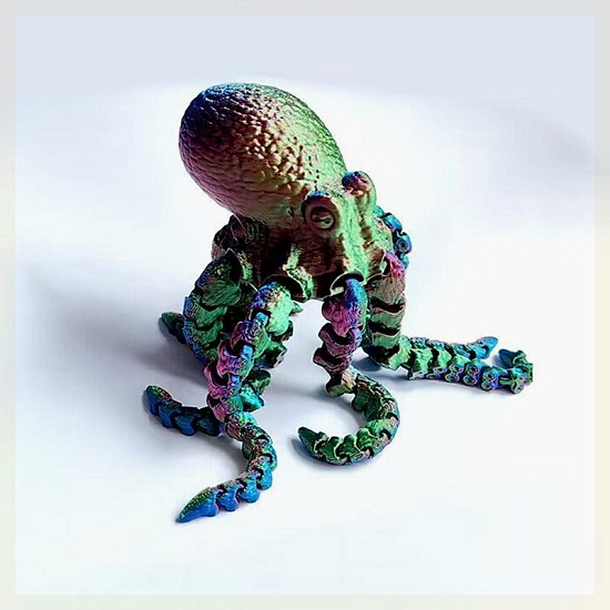 Антистресс 3D Осьминог подвижный (32см) сине-зеленый