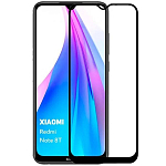 Противоударное стекло 9D NONAME для Redmi Note 8T черное,полный клей, в техпаке