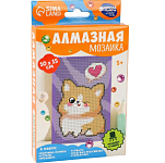 Алмазная мозаика с частичным заполнением на подставке для детей «Малыш корги», 10 х 15 см