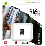 Micro SD  512GB Kingston Class 10 Canvas Select Plus A1 (100 Mb/s) без адаптера