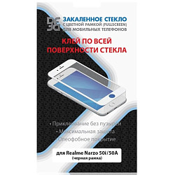 Противоударное стекло DF для Realme Narzo 50i/50A DF rmColor-20 (black)
