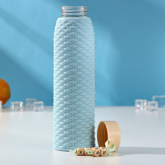 Бутылка для воды стеклянная «Леди», 360 мл, h=21 см, цвета МИКС
