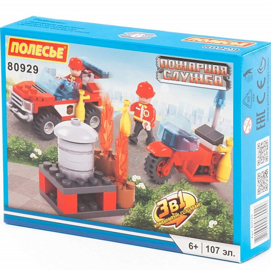 Конструктор ПОЛЕСЬЕ Пожарная служба-1.6 , 107 эл.