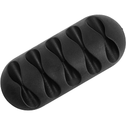 Держатель проводов TORSO, самоклеящийся, 5 делений, 6.5×3 см, черный 7187219