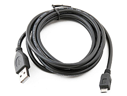Кабель USB <--> microUSB  3.0м GEMBIRD/CABLEXPERT CCP-mUSB2-AMBM-10, черный, пакет