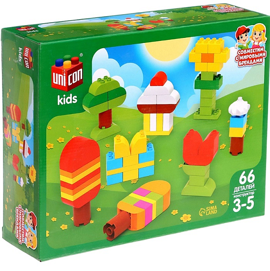 Конструктор UNICON Фигуры, 66 деталей