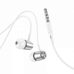 Наушники HOCO M108, Spring, серебряный, Jack 3.5мм