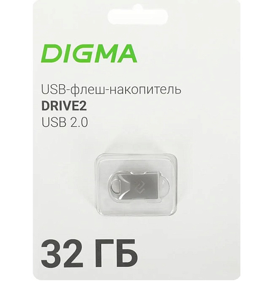 USB 32Gb Digma DRIVE2 (DGFUM032A20SR), серебристый