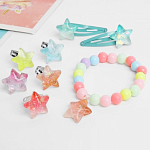 Набор "Выбражулька" 6 предметов: 2 заколки, браслет, 5 колец, звёзды, цвет МИКС   9862517