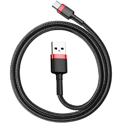 Кабель USB <--> Type-C  1.0м Baseus Cafule черный с красным CATKLF-B91