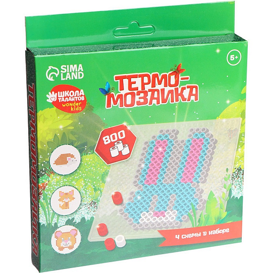 Термомозаика «Лесные животные» с пинцетом 3670096