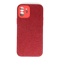 Задняя накладка NONAME для iPhone 12 тканевая красный