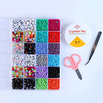 Набор для творчества, набор цвета, набор 24 вида бусин, леска, ножницы, пинцет   9509380