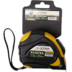 Рулетка Ultimа, AutoLock 7,5 м*25 мм, обрезиненный корпус, автом. фиксация  арт.131023