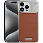 Арома-чехол для iPhone 16, алюминиевый и кожаный Brown