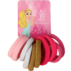 Резинка для волос "Синди" (набор 10 шт) блеск акварель, 4,5 см, микс   7908670