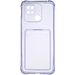 Задняя накладка ZIBELINO Silicone Card Holder Case для Xiaomi Redmi 10C (сиреневый) защита камеры