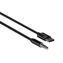 Кабель Jack 3.5 <--> Type-C  1.0м More Choice UK22a черный