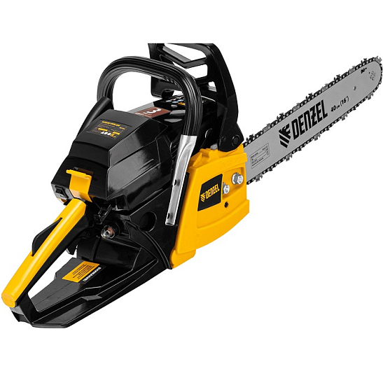 Пила цепная бензиновая DENZEL DGS-4516, шина 40 см, 45см3, 3,0 л.с., шаг 3/8, паз 1,3 мм, 57 зв