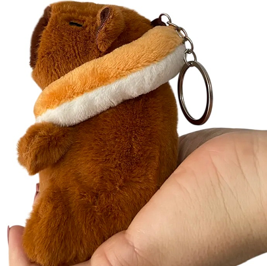 Мягкая игрушка Капибара с кругом брелок  5998-12