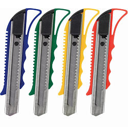 Нож канцелярский 18 мм STAFF Profit, усиленный, металл МИКС 237083