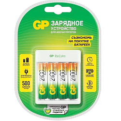 Зарядное устройство GP E411/210AAHCCS-2CR1 AA/AAA Ni-MH 4 слота +4AA 2100mAh (1/5/10)
