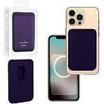 Кошелек для карт Leather Wallet Violet iPhone 12-15 Pro Max (Анимация NFC Clear) с лого