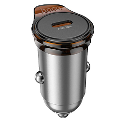 Авто ЗУ 1Type-C 3A HOCO NZ16, кабель Type-C <--> Lightning, 30W