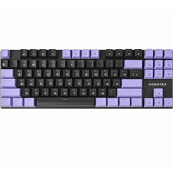 Клавиатура VOROTEX K87S Red Switch, Чёрный,фиолетовый