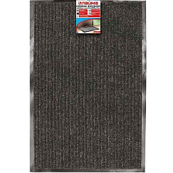 Коврик входной ворсовый влаго-грязезащитный 60*90см толщина 7мм, ребристый, черный, LAIMA 602869