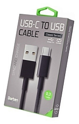 Кабель USB <--> Type-C  0.3м DORTEN DN303100 Classic Series (black/черный)