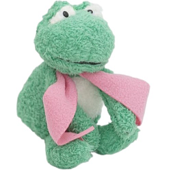 Мягкая игрушка Лягушка Синдерелла 15/19 см, в шарфе цвета цикламен, 01009915C-86