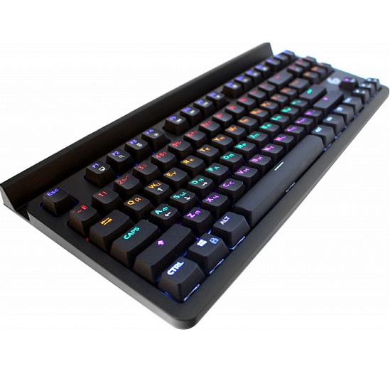 Клавиатура GEMBIRD KB-G520L, черная, 87кл, Rainbow, синие свитчи