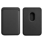 Кошелек для карт MagSafe Leather Wallet для Apple iPhone черный