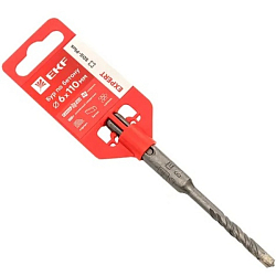 Бур по бетону SDS-plus 6х110 мм (4 резца)(4S спираль) EKF Expert