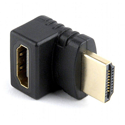 Переходник HDMI <--< HDMI CABLEEXPERT A-HDMI270-FML, угловой соединитель 270 градусов, золотые разъемы, пакет