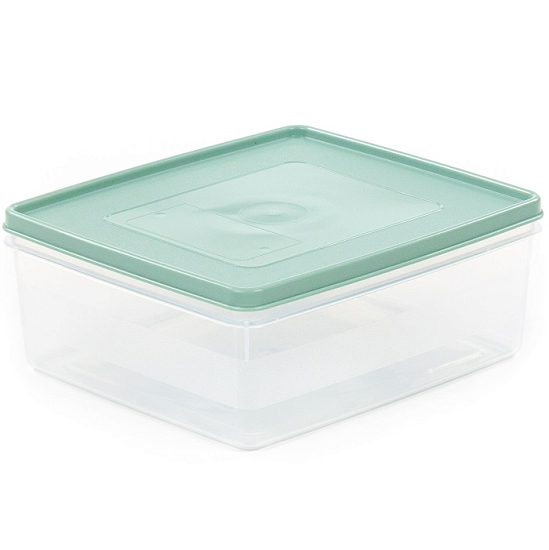 Контейнер Dolcezza №13 с крышкой, 2л (прозрачный, крышка бледно-оливковая)