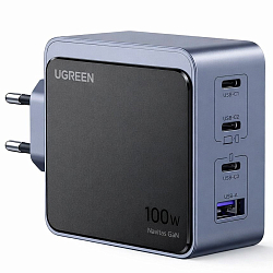 Сетевое ЗУ 1USB/3Type-C UGREEN X565 (35043) Nexode S, серый, 100W