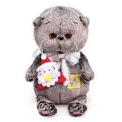 Мягкая игрушка Басик BABY с игрушкой Дед Мороз, 20 см (BB-068)
