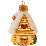 Ёлочное украшение "Домик с елочками" красный, в подарочной упаковке h-9см, ФУ-411/1