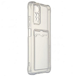 Задняя накладка ZIBELINO Silicone Card Holder Case для Xiaomi Poco X3 (прозрачный) защита камеры