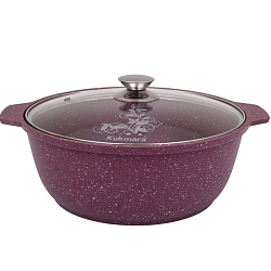Кастрюля-жаровня 4л KUKMARA ж41tsm, линия "Trendy style" (mystery), со стеклянной крышкой