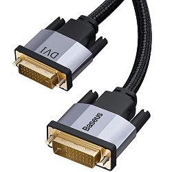 Кабель DVI <--> DVI  1.0м BASEUS CAKSX-Q0G, Enjoyment series, нейлон, темно-серый