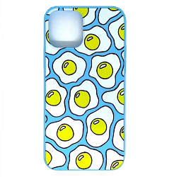 Задняя накладка NONAME для iPhone 12/12 Pro (61) ("Яичница", голубой)